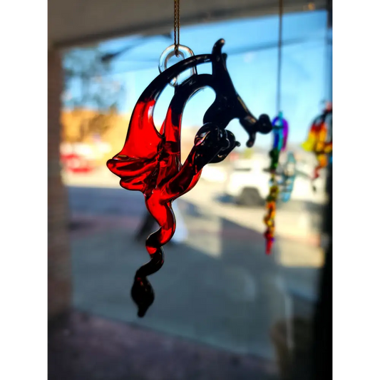 🌞 Handblown Glass Sun Catchers – Add a Touch of Magic to Your Space 🌙 - Dragon- Black and Red - Home Decor