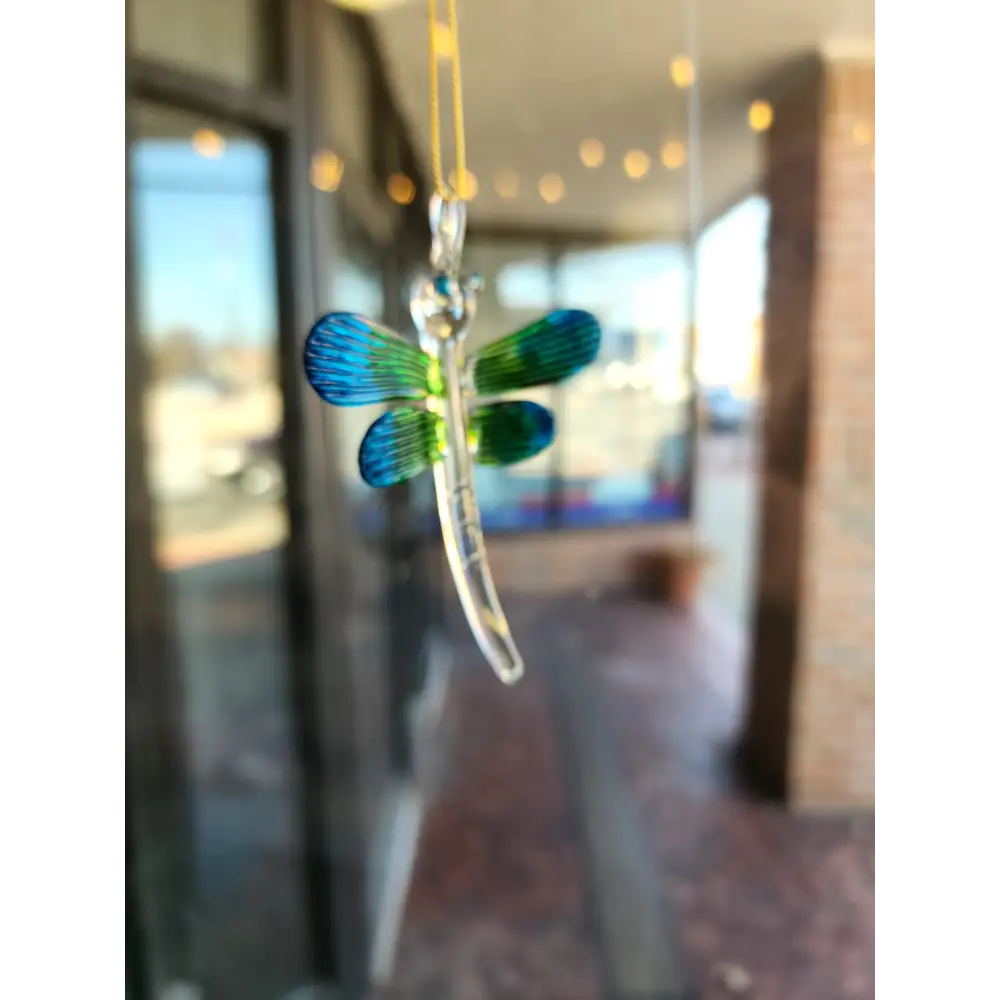 🌞 Handblown Glass Sun Catchers – Add a Touch of Magic to Your Space 🌙 - Blue and Green Dragonfly - Home Decor