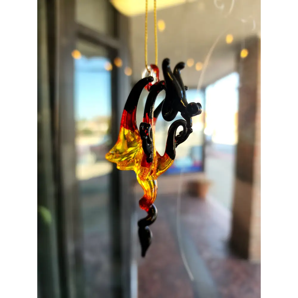 🌞 Handblown Glass Sun Catchers – Add a Touch of Magic to Your Space 🌙 - Dragon-Black,red and orange - Home Decor