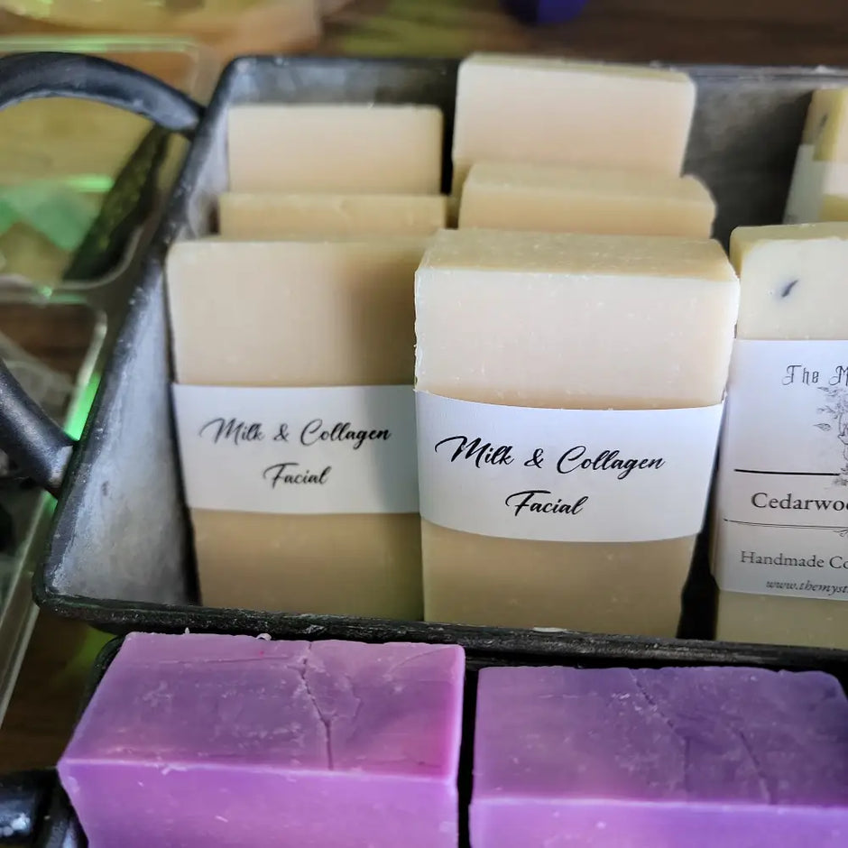 HANDMADE Cold Pressed Soap - Milk & Collagen Facial - Bath Body & Skin Products