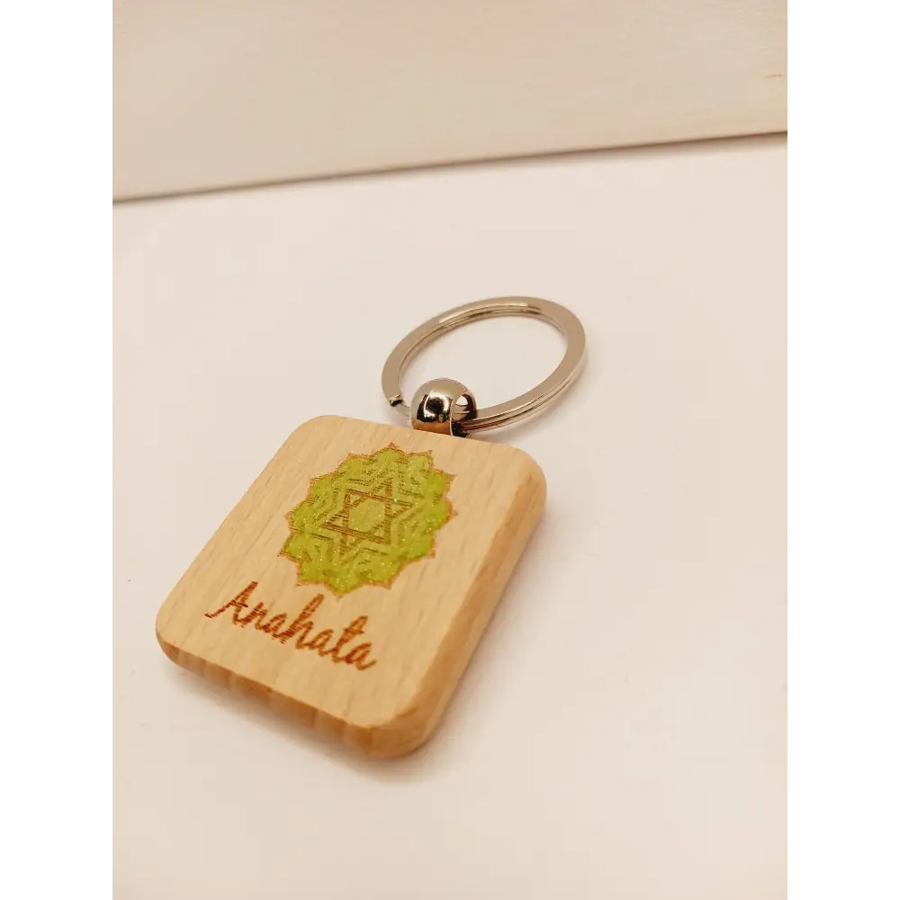 🌈 Handmade Wooden Chakra Keychains 🌈 - Anahata - Heart Chakra
