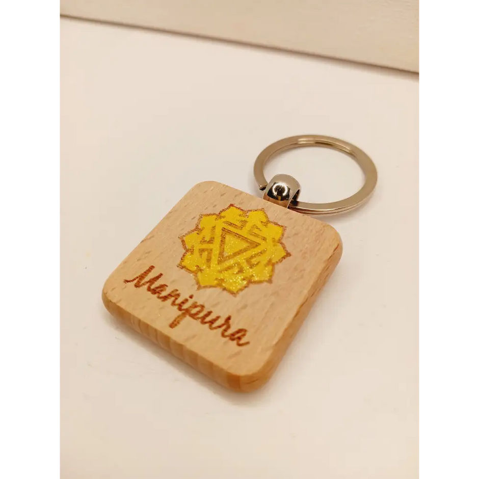 🌈 Handmade Wooden Chakra Keychains 🌈 - Manipura - Solar Plexus
