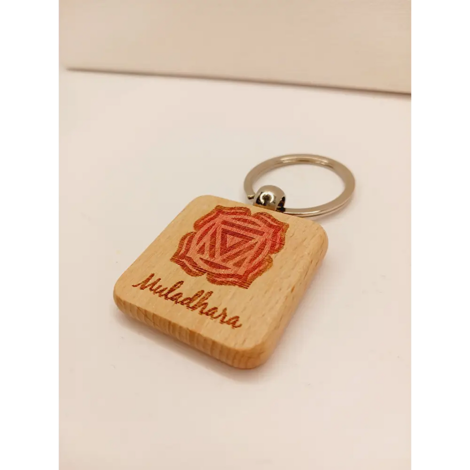 🌈 Handmade Wooden Chakra Keychains 🌈 - Muladhara - Root Chakra