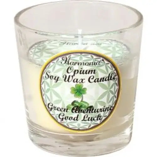 Soy votive candles with embedded gemstones, displayed on a white background. Perfect for intention setting, crystal energy, and sacred ambiance.