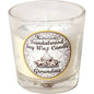Soy votive candles with embedded gemstones, displayed on a white background. Perfect for intention setting, crystal energy, and sacred ambiance.