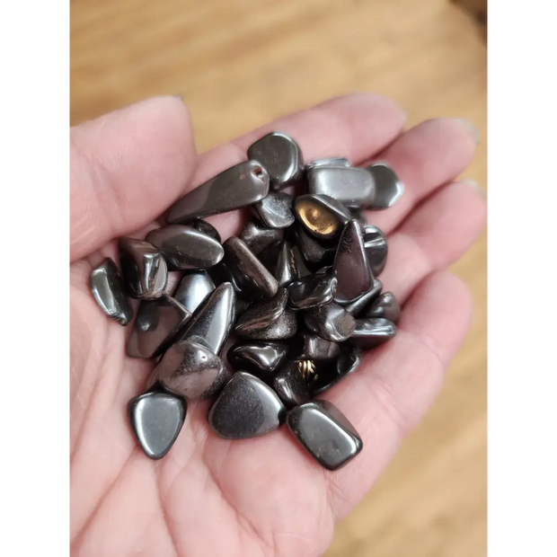 🖤✨ Hematite Tumble (Small) – Grounding Protection & Inner Strength! 🌑 - Tumbles