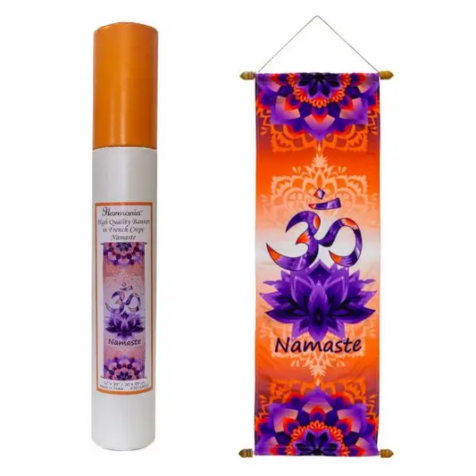 High Quality French Crepe Poly Banner - Namaste - Tapestry