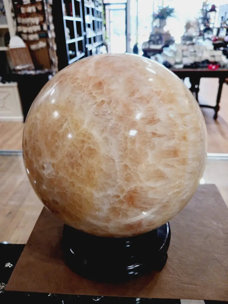 🧡✨ Huge 8’’ Orange Calcite Sphere – Creativity Joy and Vibrant Energy ✨🧡 - Spheres