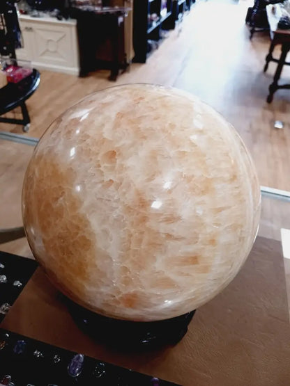 🧡✨ Huge 8’’ Orange Calcite Sphere – Creativity Joy and Vibrant Energy ✨🧡 - Spheres