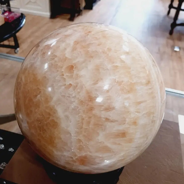 🧡✨ Huge 8’’ Orange Calcite Sphere – Creativity Joy and Vibrant Energy ✨🧡 - Spheres