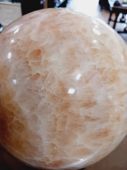 🧡✨ Huge 8’’ Orange Calcite Sphere – Creativity Joy and Vibrant Energy ✨🧡 - Spheres