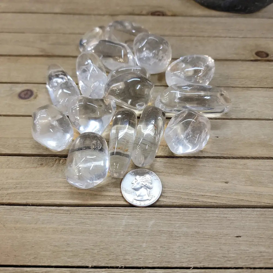 Ice Clear Quartz Tumbles - Tumbles