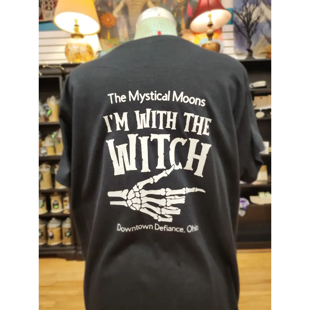 I’m With the Witch T-Shirt (Skeleton Hand Edition) – Spooky Sassy Spellbound 🖤🧙♀️☠️ - Black / 2Xlarge - Clothing &