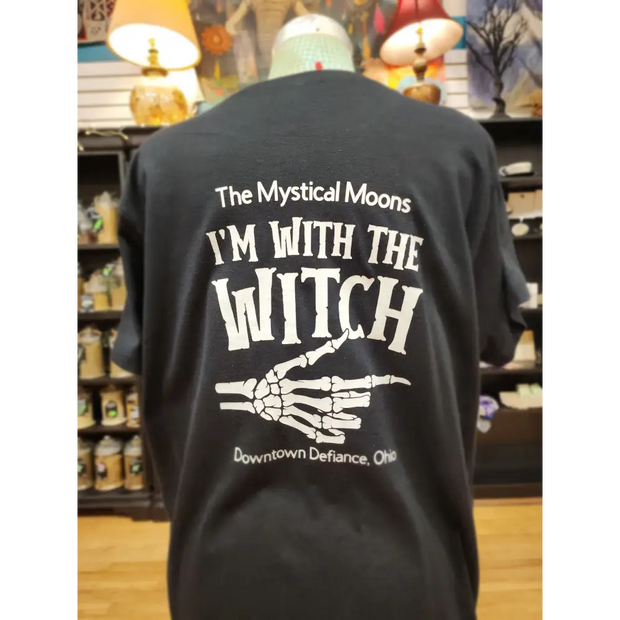 I’m With the Witch T-Shirt (Skeleton Hand Edition) – Spooky Sassy Spellbound 🖤🧙♀️☠️ - Black / 2Xlarge - Clothing &