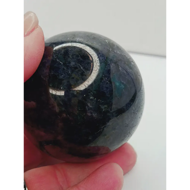 💙💚 Iolite & Emerald Sphere – Intuitive Insight & Heart-Centered Abundance! ✨ - Spheres