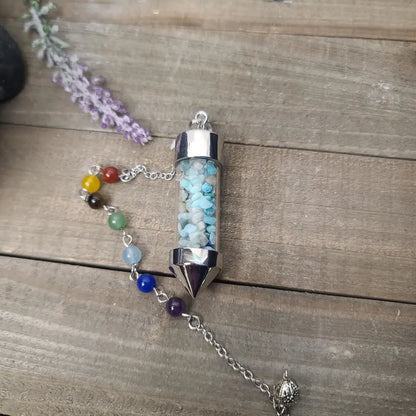 CRYSTAL JAR PENDULUM - CHAKRA CHAIN - AMAZONITE - Pendulums & Mats
