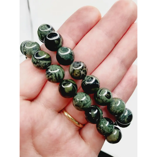 🌿✨ Kambaba Jasper Bracelet 8mm – Tranquility Grounding and Ancient Wisdom 🌀 - 10MM - OMC BRACELETS