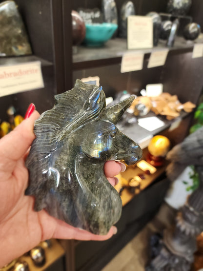 Laboradite Unicorn - Carvings