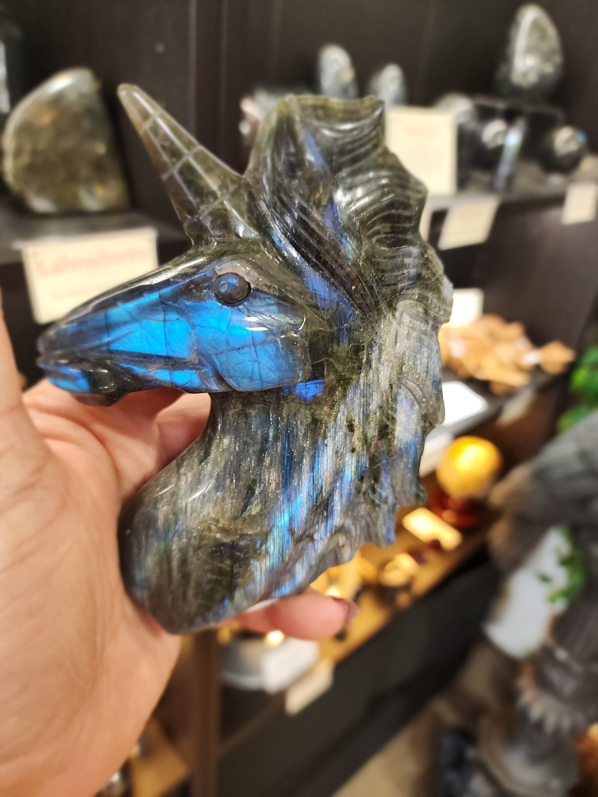 Laboradite Unicorn - Carvings