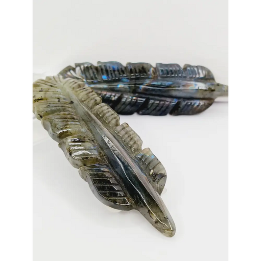 🪶✨ Labradorite Feather – Magic Protection and Spiritual Awakening 🌈 - Carvings