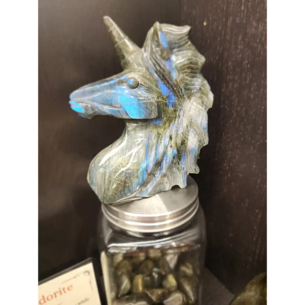 Laboradite Unicorn - Carvings