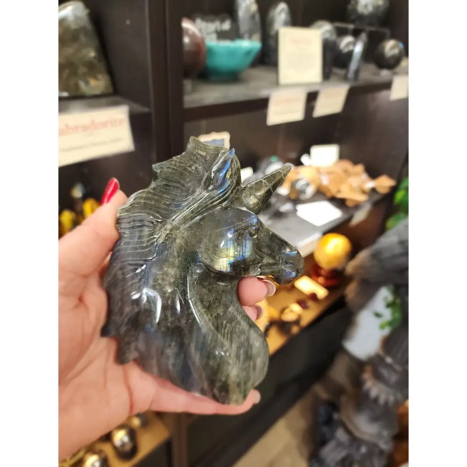 Laboradite Unicorn - Carvings