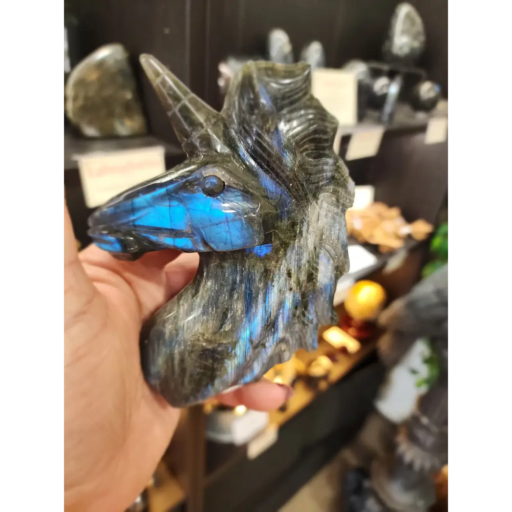 Laboradite Unicorn - Carvings