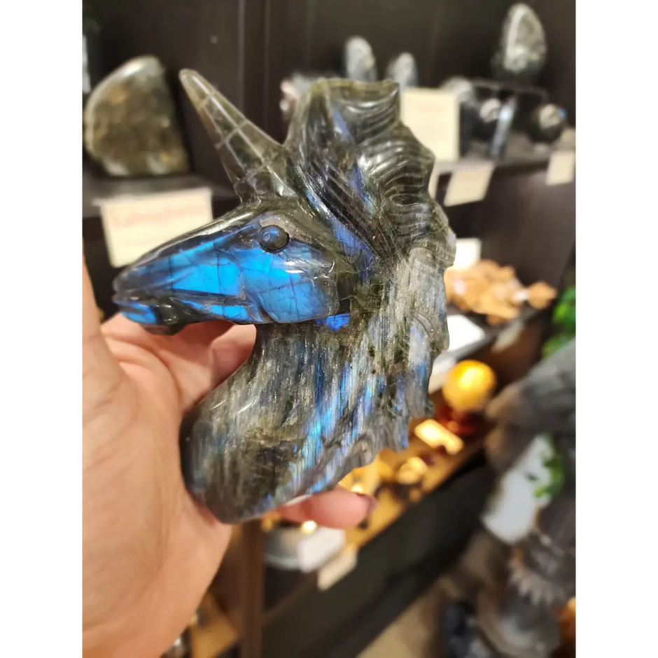 Laboradite Unicorn - Carvings