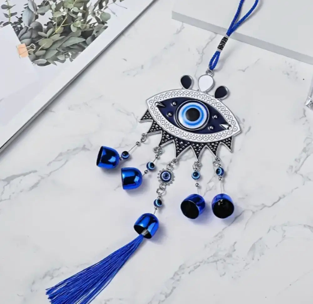 🧿✨ Large Evil Eye Metal Wind Chime (14.96’’) – Bold Protection Soothing Sound and Mystical Decor! 🌬️