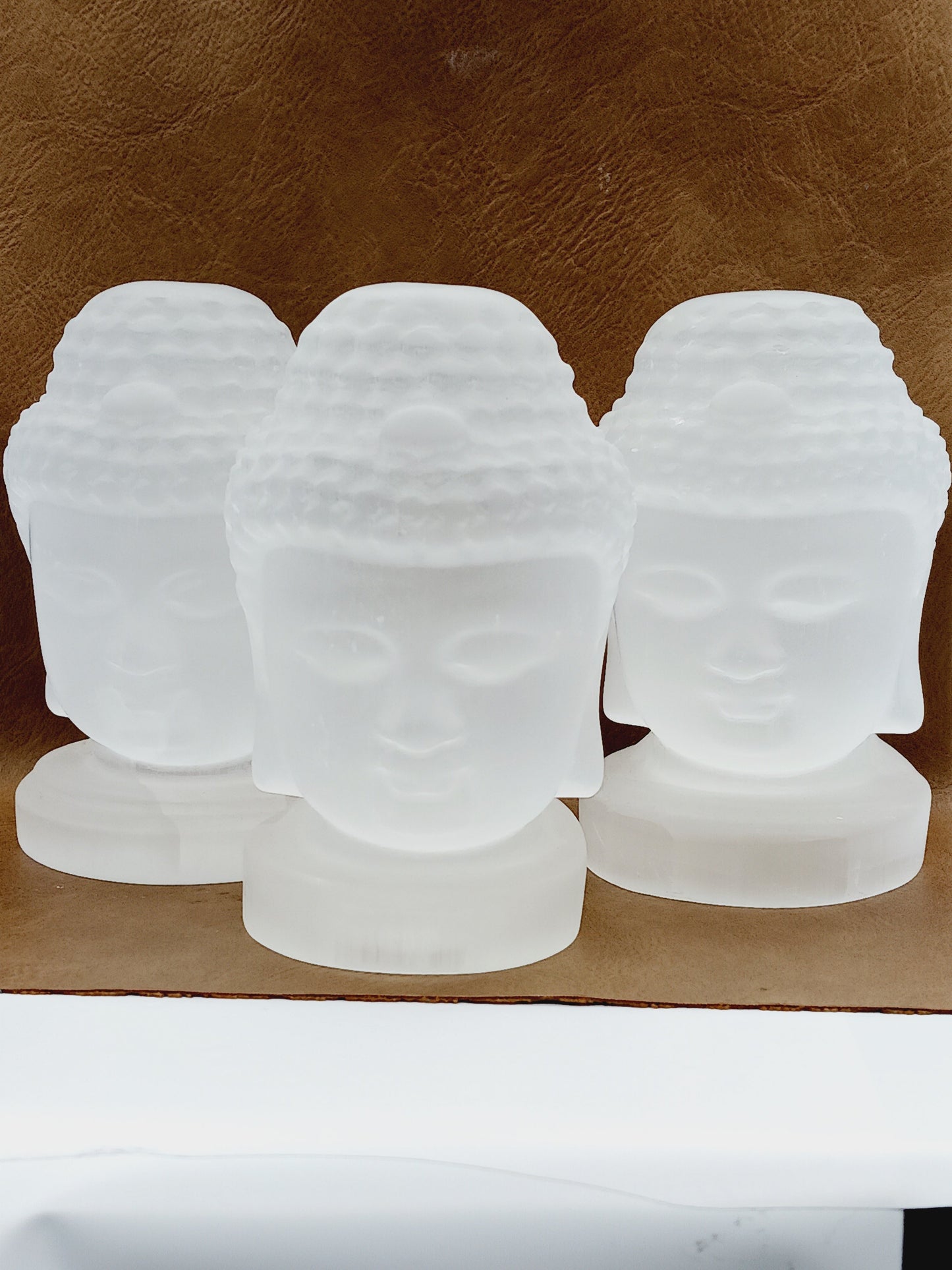 🤍✨ Large Selenite Buddha Head Carving – Enlightenment Serenity and High-Vibrational Clarity! 🧘 - Carvings