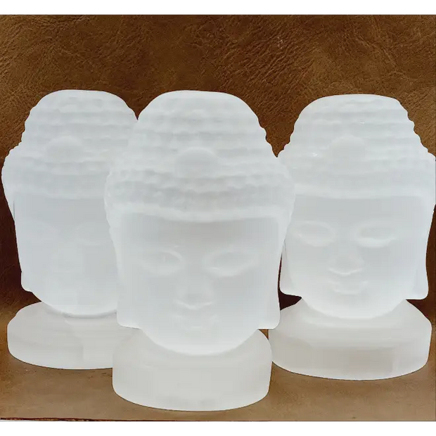🤍✨ Large Selenite Buddha Head Carving – Enlightenment Serenity and High-Vibrational Clarity! 🧘 - Carvings