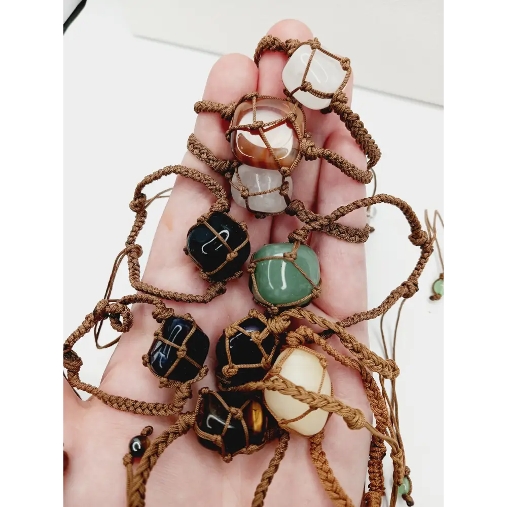 🧵🔮 Macramé Bracelets with Crystals – Adjustable Intuitive Pick – Wearable Magic & Everyday Energy! ✨ - Jewelry