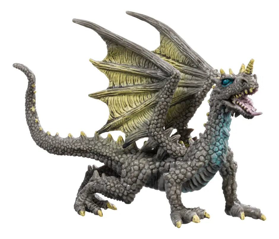 Dragon figurine with detailed scales and wings on a white background