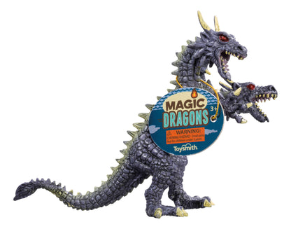 Toy dragon figure with a 'Magic Dragons' label on a white background