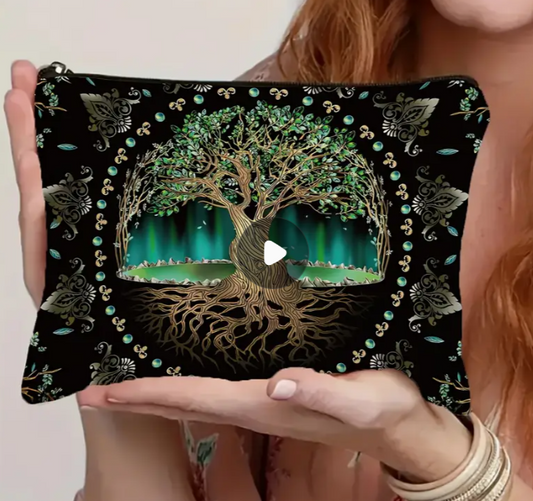 🌳✨ Magic Tree of Life Makeup Bag (8.66 x 6.3 in) – Sacred Symbolism Everyday Organization and Earthy Magic! 🌈 - Bags