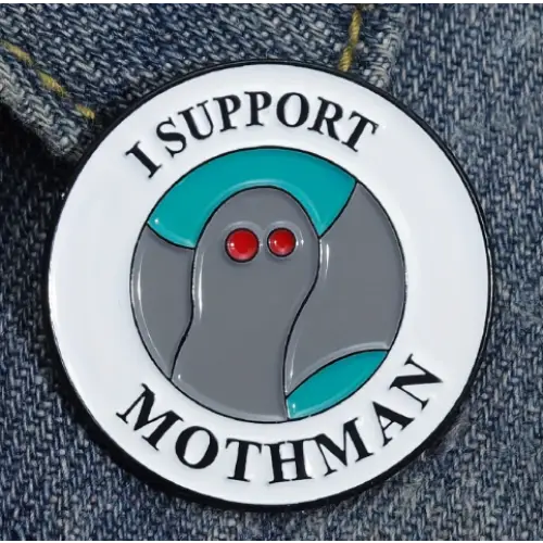 BROOCH LAPEL ENAMEL Magical Pins Pin (Page 2) - I Support Mothman - Clothing & Apparel