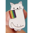 BROOCH LAPEL ENAMEL Magical Pins Pin (Page 1) - White Rainbow Kitty - Clothing & Apparel
