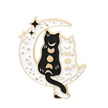 BROOCH LAPEL ENAMEL Magical Pins Pin (Page 1) - Kitties on White Moon - Clothing & Apparel