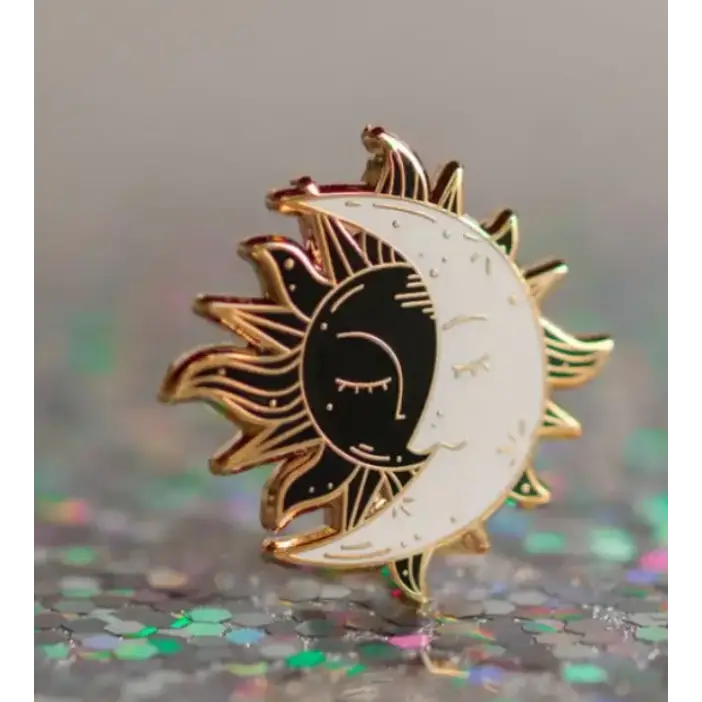 BROOCH LAPEL ENAMEL Magical Pins Pin (Page 1) - Moon and Sun - Clothing & Apparel