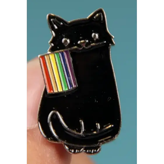 BROOCH LAPEL ENAMEL Magical Pins Pin (Page 1) - Black Rainbow Kitty - Clothing & Apparel