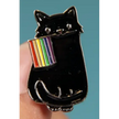 BROOCH LAPEL ENAMEL Magical Pins Pin (Page 1) - Black Rainbow Kitty - Clothing & Apparel