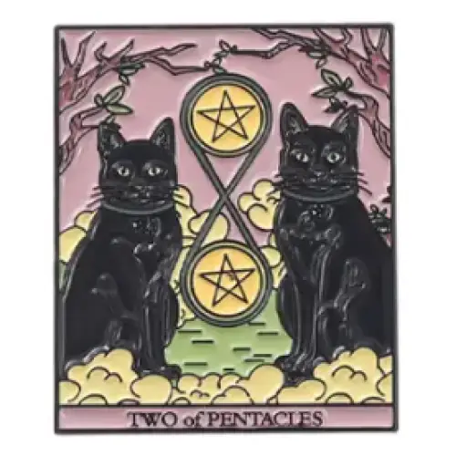BROOCH LAPEL ENAMEL Magical Pins Pin (Page 1) - Kitty Tarot Two - Clothing & Apparel