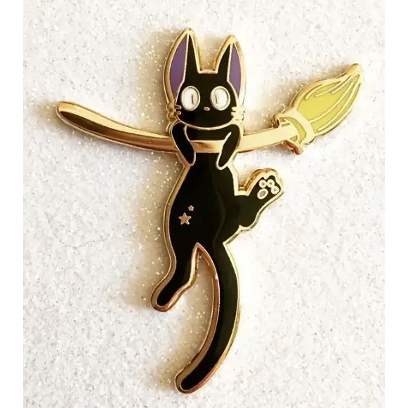BROOCH LAPEL ENAMEL Magical Pins Pin (Page 1) - Kitty on Broom - Clothing & Apparel
