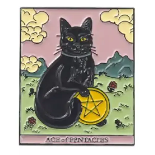 BROOCH LAPEL ENAMEL Magical Pins Pin (Page 1) - Kitty Tarot One - Clothing & Apparel