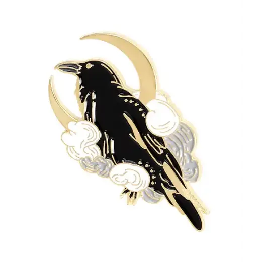 BROOCH LAPEL ENAMEL Magical Pins Pin (Page 1) - Raven Red Rose - Clothing & Apparel