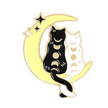 BROOCH LAPEL ENAMEL Magical Pins Pin (Page 1) - Kitties Sitting on Yellow Moon - Clothing & Apparel