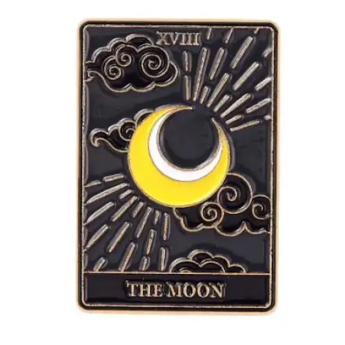 BROOCH LAPEL ENAMEL Magical Pins Pin (Page 1) - Tarot Cards Moon - Clothing & Apparel