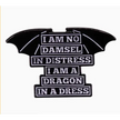 BROOCH LAPEL ENAMEL Magical Pins Pin (Page 2) - No Damsel in Distress Dragon in Dress - Clothing & Apparel
