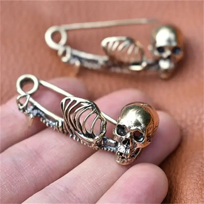 BROOCH LAPEL ENAMEL Magical Pins Pin (Page 2) - Skull Safety Pin - Clothing & Apparel