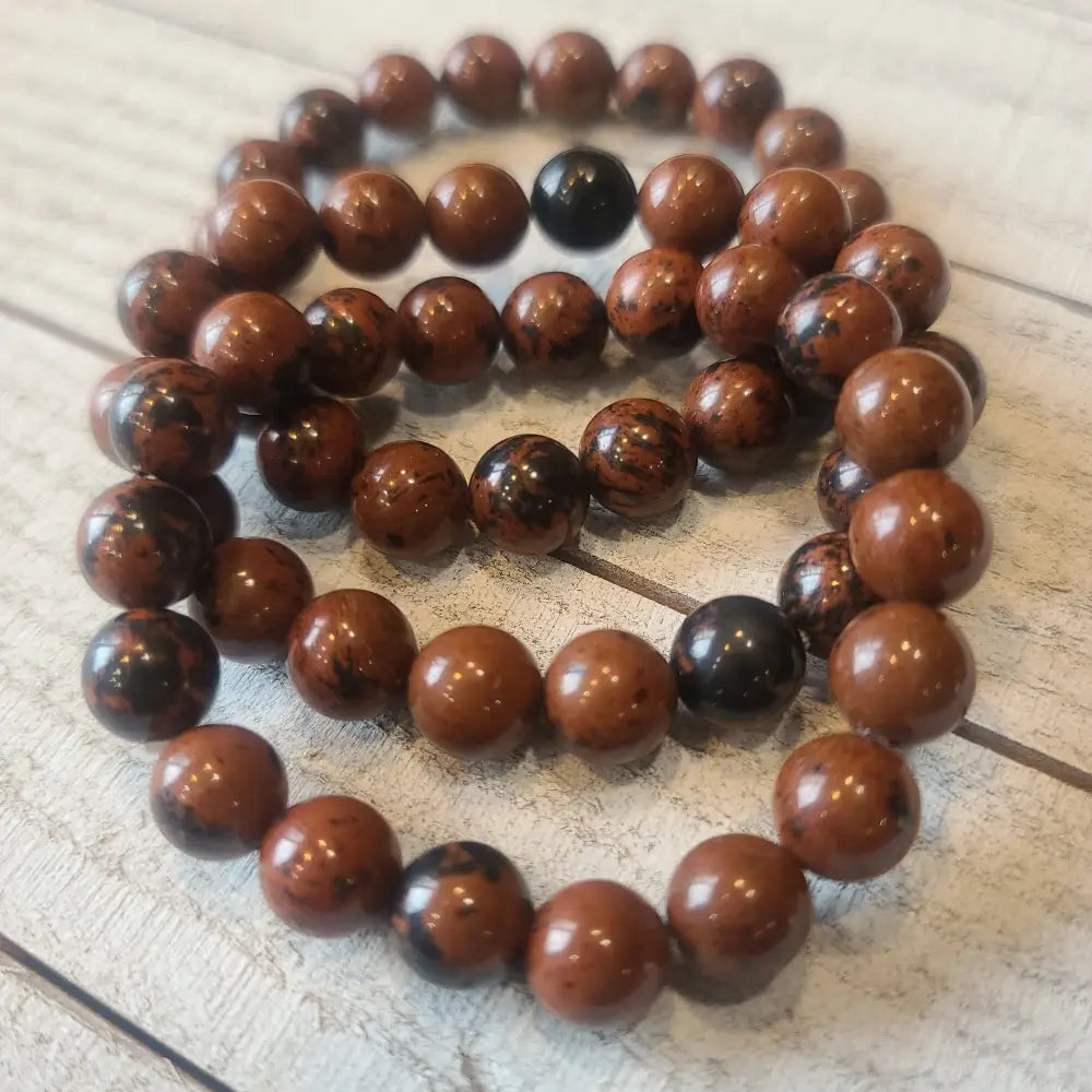 Mahogany Obsidian Bead Bracelets - 8mm - OMC BRACELETS